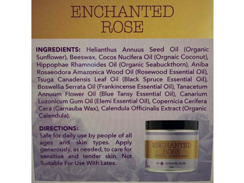 Intimate Rose Organic Feminine Balm, Enchanted Rose, 2 fl oz