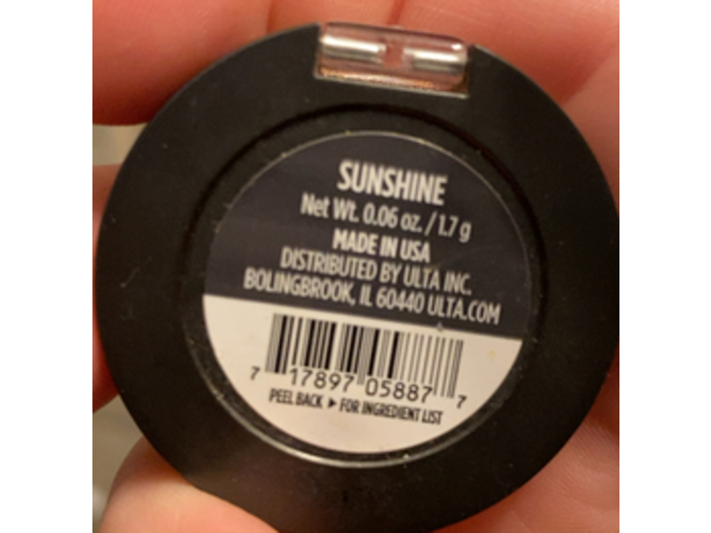 Ulta Beauty Shimmer Eyeshadow, Sunshine, 0.06 oz/1.7 g