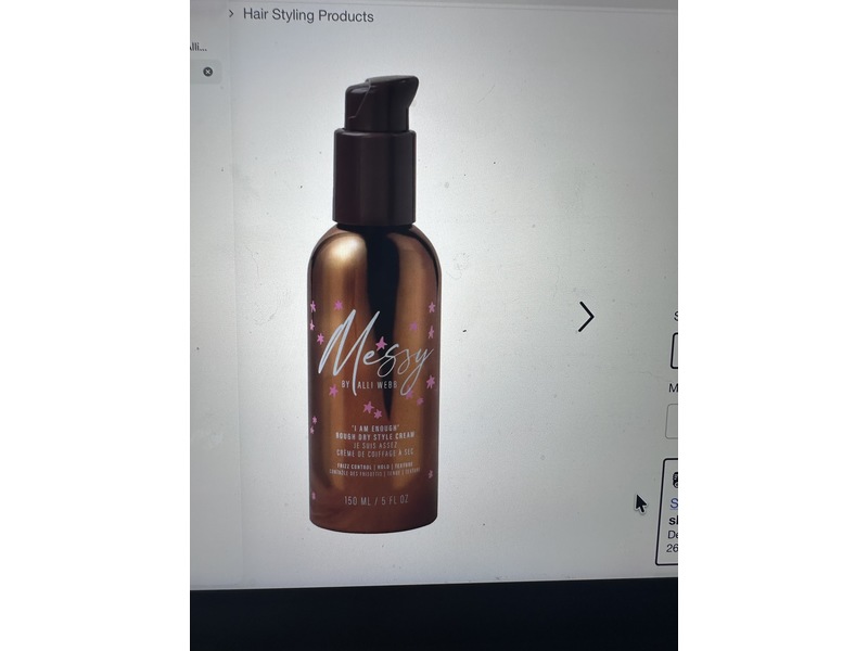 Messy By Allie Webb Rough Dry Style Cream, 5 fl oz/150 mL