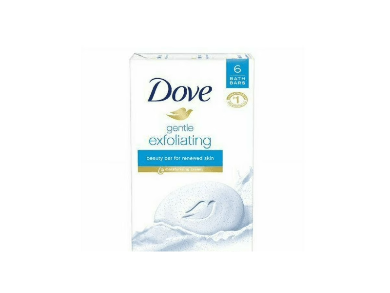 Dove Gentle Exfoliating Beauty Bar, 3.17 oz/90 g, Pack Of 6