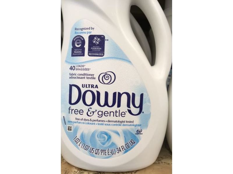 Downy Ultra Fabric Conditioner, Free & Gentle, 40 Loads, 34 fl oz/1.02 L