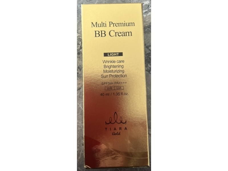 Tiara Gold Multi Premium BB cream, Light, SPF 50+ PA++++, 1.35 fl oz/40 mL