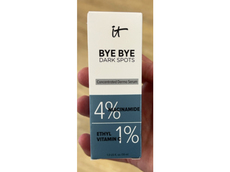 It Cosmetics Bye Bye Dark Spots Concentrated Derma Serum, 4% Niacinamide 1% Ethyl Vitamin C, 1.0 fl oz/30 mL