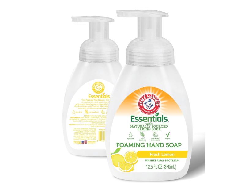 Arm & Hammer Essentials Foaming Hand Soap, Fresh Lemon, 12.5 fl oz/370 mL