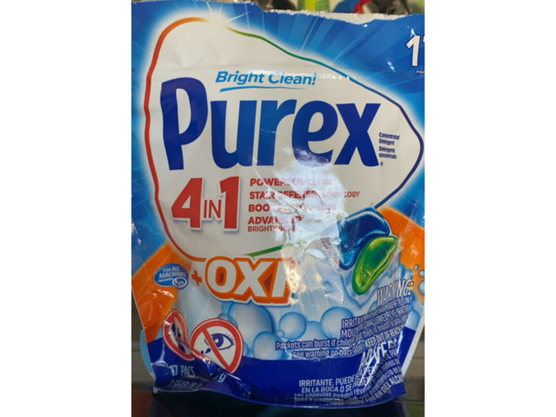 Purex 4 In 1 +OXI Laundry Detergent Pacs, 17 Count, 8.9 oz/255 g