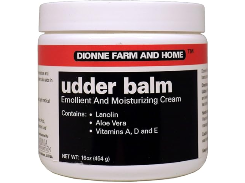 Dionne Farm & Home Moisturizing Udder Balm, Lanolin, Aloe Vera & Vitamin A, D & E, 16 fl oz/454 g