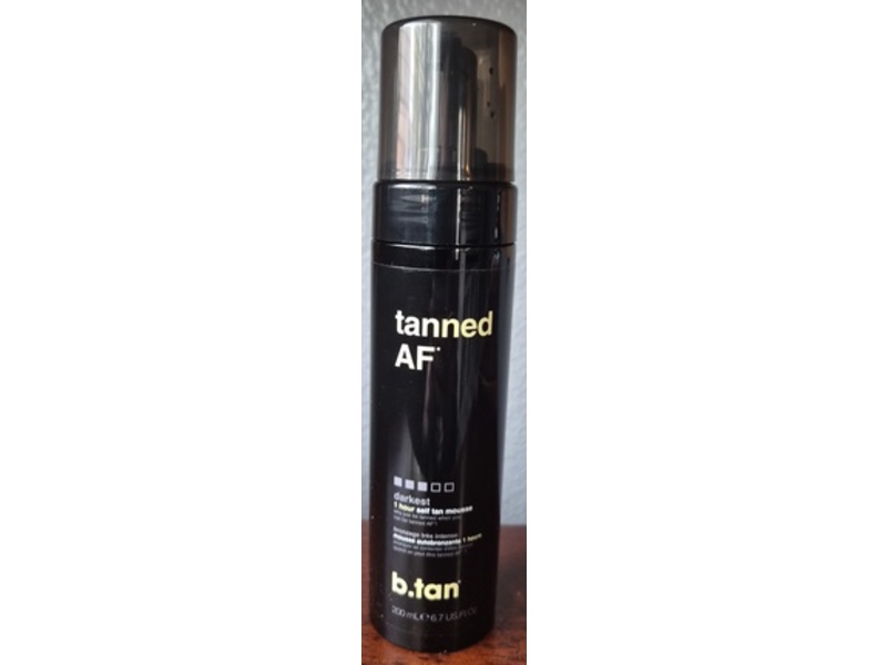 b.tan Tanned AF 1 Hour Self Tan Mousse, Darkest , 6.7 fl oz/200 mL