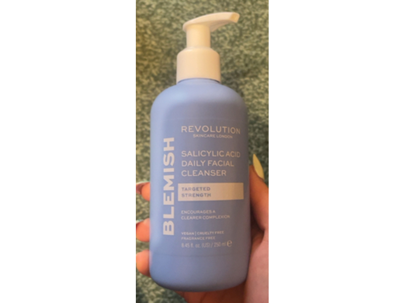 Revolution Skincare Blemish Targeted Strength Daily Facial Cleanser, Salicylic Acid, 8.45 fl oz/250 mL