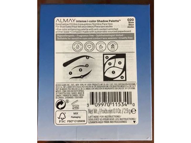 Almay Intense I-Color Shadow Palette, 020 Blue Eyes, 0.1 oz/2.9 g