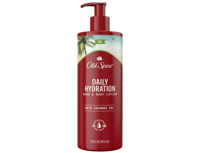 Old Spice Daily Hydration Hand And Body Lotion, Coconut Oil, 16 fl oz/473 mL, Pack Of 4
