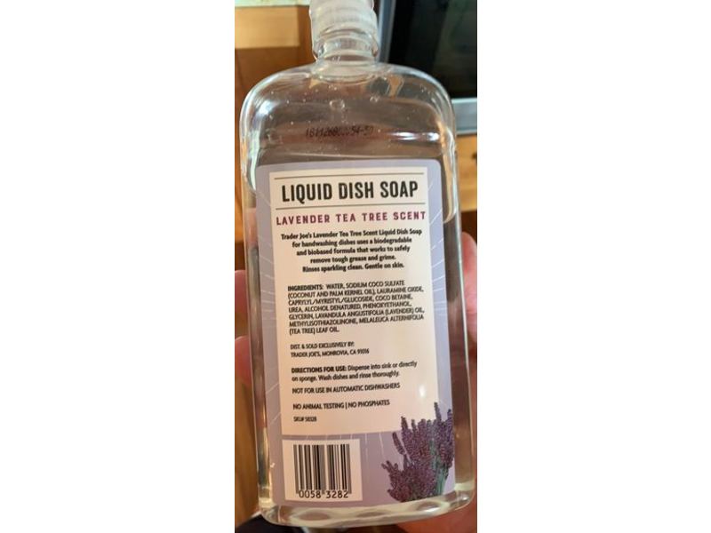 Trader Joe's Liquid Dish Soap, Lavender Tea Tree Scent, 25 fl oz/739 mL