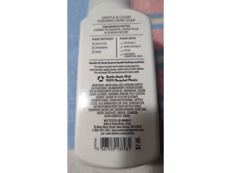 Bath & Body Works Gentle & Clean Foaming Hand Soap, Japanese Cherry Blossom, 8.75 fl oz