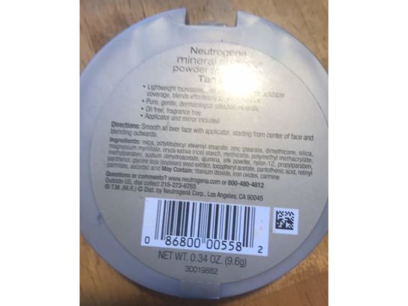 Neutrogena Mineral Sheers Powder Foundation, Tan 80, 0.34 oz/9.6 g