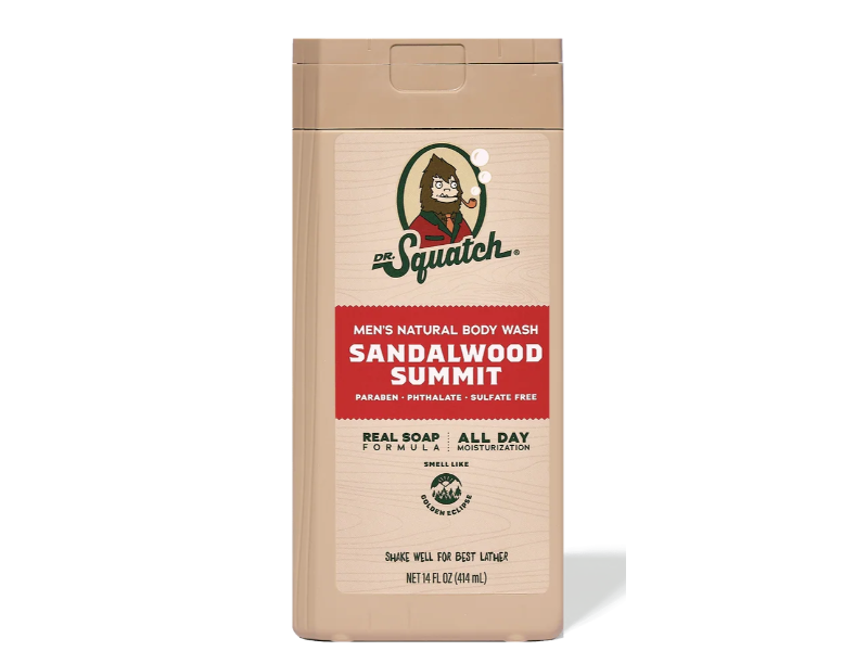Dr. Squatch Men's Natural Body Wash, Sandalwood Summit, 14 fl pz/414 mL