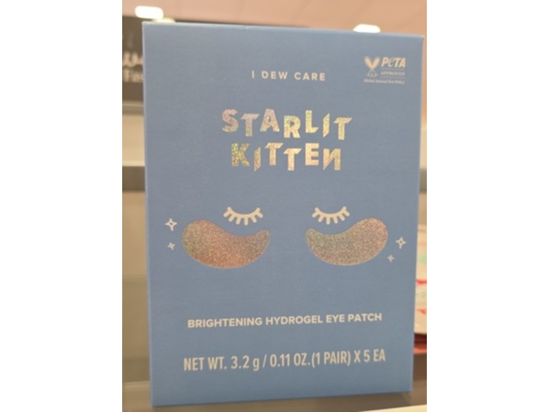 I Dew Care Starlit Kitten Brightening Hydrogel Eye Patch, 0.11 oz/3.2 g, 1 Pair