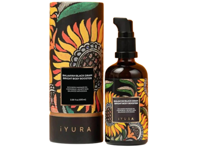 Iyura Balaayah Bright Body Booster Massage Oil, Black Gram, 3.38 fl oz/100 mL