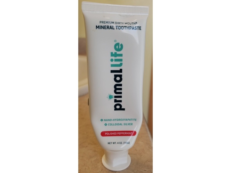 Primal Life Mineral Toothpaste, Polished Peppermint, 4 oz/115 g