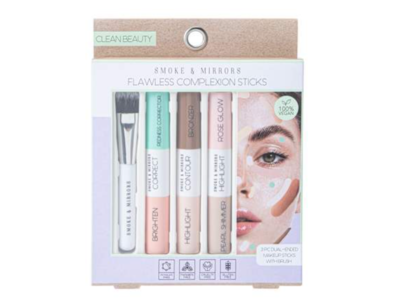 Smoke & Mirrors Flawless Complexion Sticks Set, Corrector + Contour + Highlighter,
