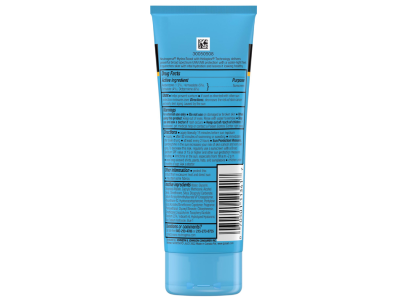Neutrogena Hydro Boost Non-Greasy Sunscreen Lotion, SPF 30, 3.0 fl oz/88 mL