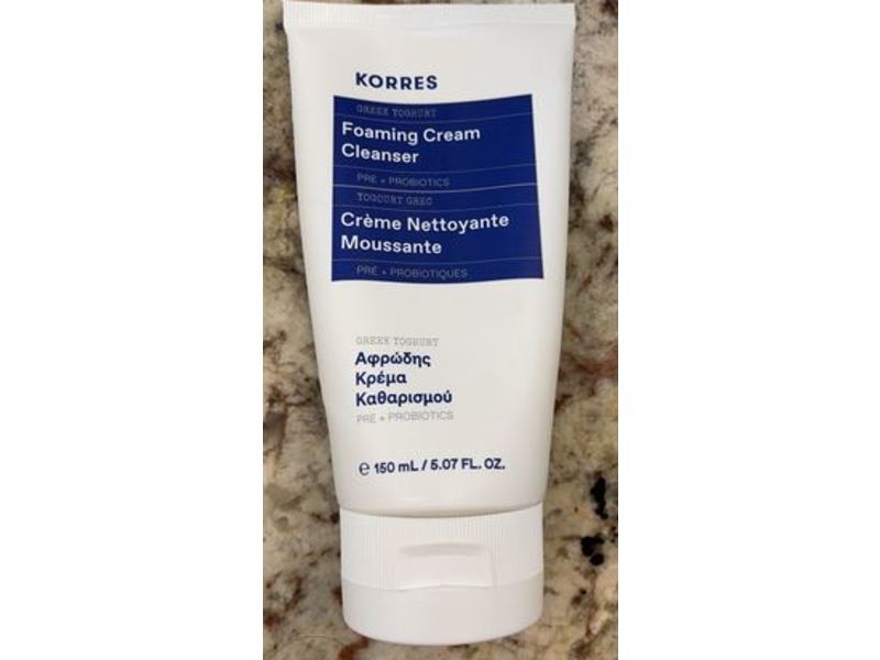 Korres Foaming Cream Cleanser, Greek Yoghurt, 5.07 fl oz/150 mL