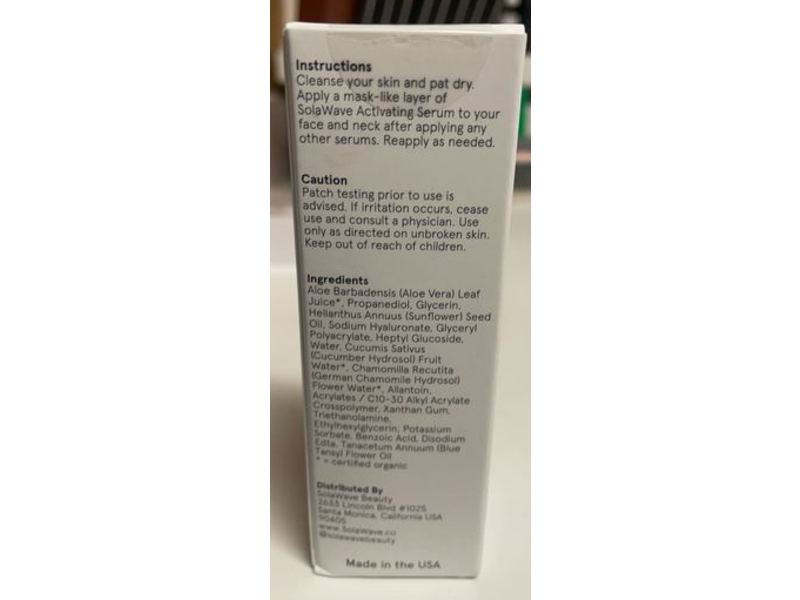 Solawave Renew Complex Activating Serum, Blue Tansy, Hyaluronic Acid, Aloe Vera, 1 fl oz/30 mL