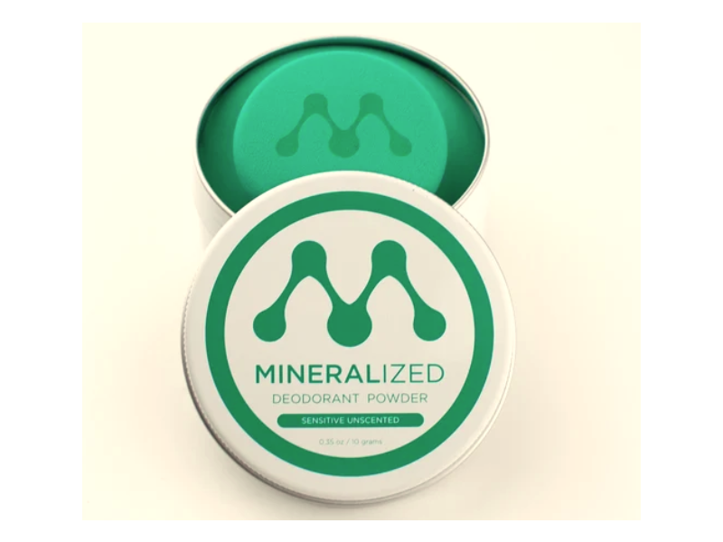Mineralized Deodorant Powder, Sensitive Unscented, 0.35 oz/10 g