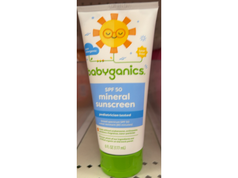 Babyganics Mineral Sunscreen Lotion, SPF 50, 6 fl oz/177 mL