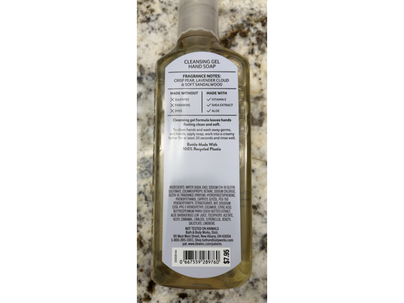Bath & Body Works Cleansing Gel Hand Soap, White T shirt, 8 fl oz/236 mL