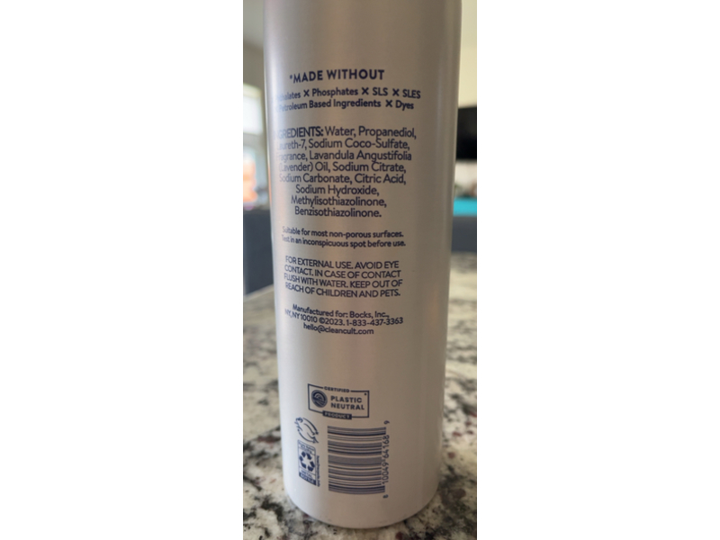 Clean Cult All Purpose Cleaner, Wild Lavender, 20 fl oz/591 mL