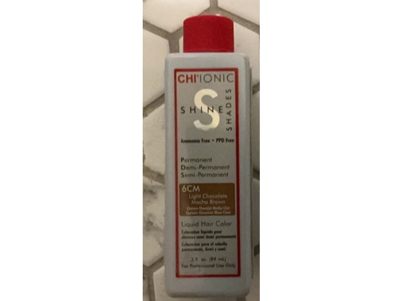 Chi Chionic Shades Permanent Liquid Hair Color, 6CM Light Chocolate Mocha Brown, 3 fl oz/89 mL