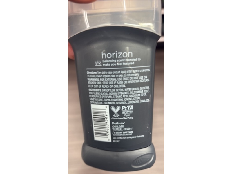 Dove Men + Care Horizon Deodorant Stick, Vanilla Bean & Sandalwood, 3 oz/85 g