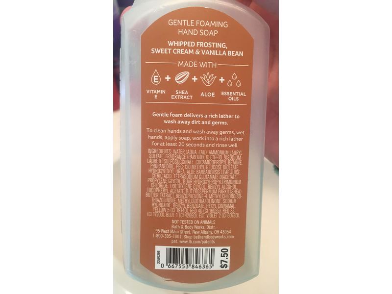 Bath & Body Works Gentle Foaming Hand Soap, Cozy Vanilla Cream, 8.75 fl oz/259 mL