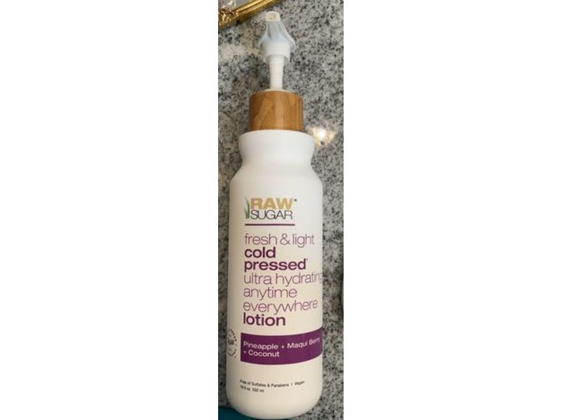 Raw Sugar Cold Pressed Lotion, Pineapple +Maqui Berry + Coconut, 18 fl oz/532 mL