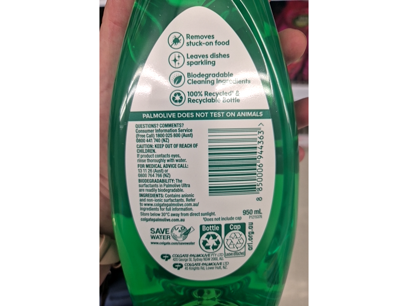 Palmolive Ultra Strength Original Dishwashing Liquid, 950 mL