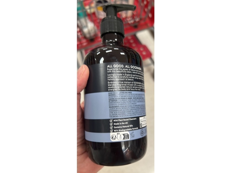 Baylis & Harding Goodness Natural Hand Wash, Tonka Bean & Neroli, 16.9 fl oz/500 mL