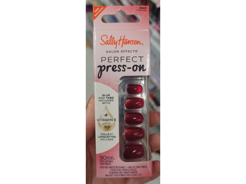 Sally Hansen Perfect Press-On Nails, Infra-Red, 30 Count