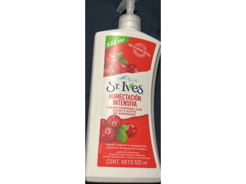 St. Ives Intensive Moisturization Body Cream, Olive & Cranberry Oil, 532 mL