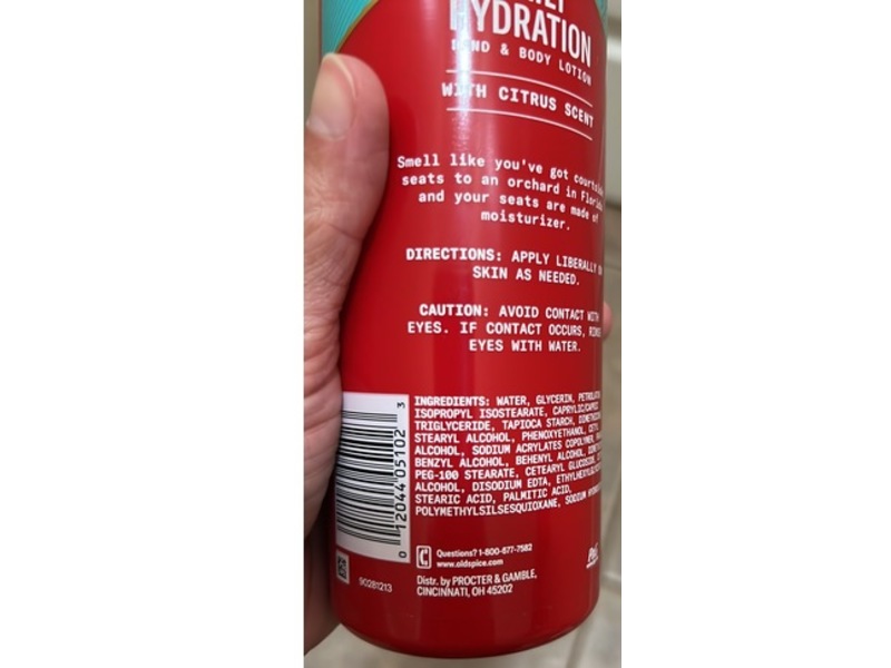 Old Spice Pure Sport Daily Hydration Hand & Body Lotion, Citrus Scent, 16 fl oz/473 mL, 4 Pack