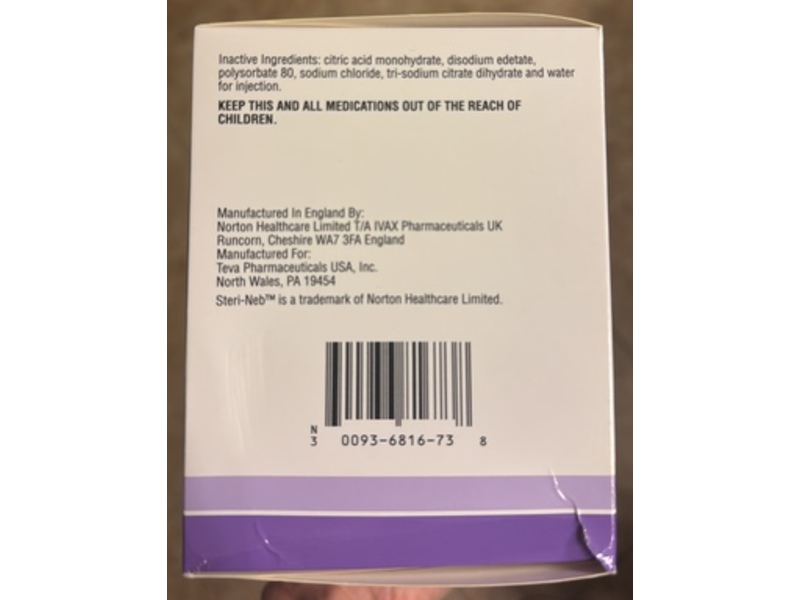 Budesonide inhalation Suspension, 0.5 mg/2 mL, Teva Pharmaceuticals (RX)