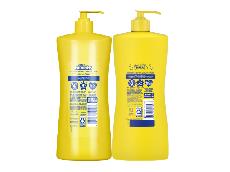 Suave Kids 3-in-1 Tear Free Shampoo, Conditioner & Body Wash Set, Minions Fresh Fun + SpongeBob SquarePants JellyFish Splash, 28 fl oz/828 mL