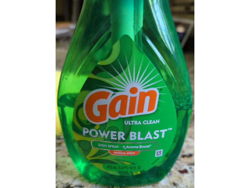 Gain Ultra Clean Power Blast Dish Spray + Aroma Boost, Original Scent, 16 fl oz/473 mL