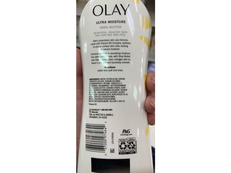 Olay Ultra Moisture Shea Butter Body Wash, B3 Complex, 22 fl oz/650 mL