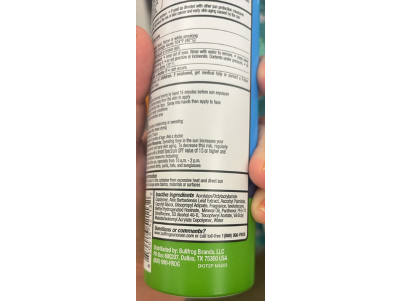 Bull Frog Quik Sunscreen Spray, SPF 50, 6 oz/170 g, Pack Of 2