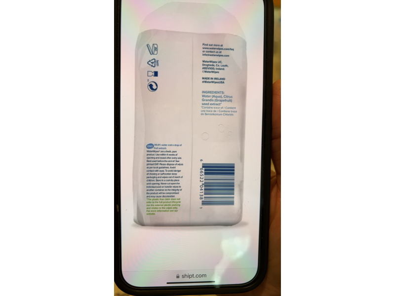 Water Wipes Purest Baby Wipes, 720 Count, Pack Of 12