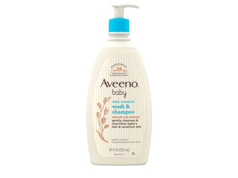 Aveeno Baby Daily Moisture Wash & Shampoo, Natural Oat Extract, 8 fl oz (236 mL)