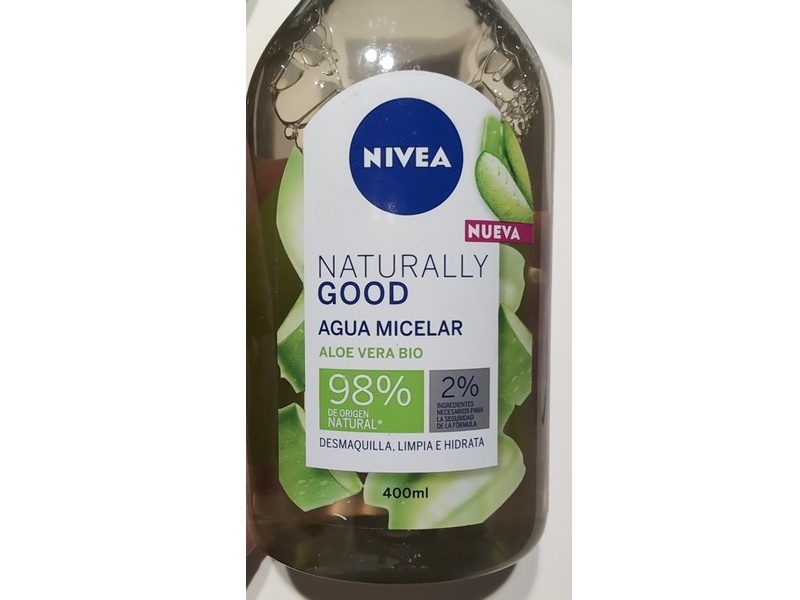 Nivea Naturally Good Water Micellar Water, Aloe Vera, 400 mL