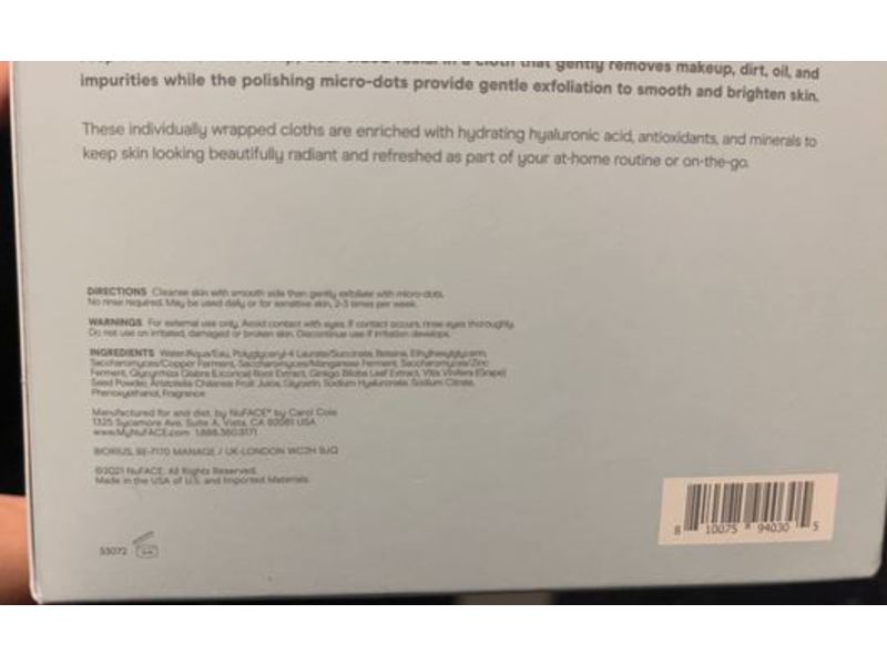 NuFACE Prep-N-Glow Facial Towelette, 20 Count