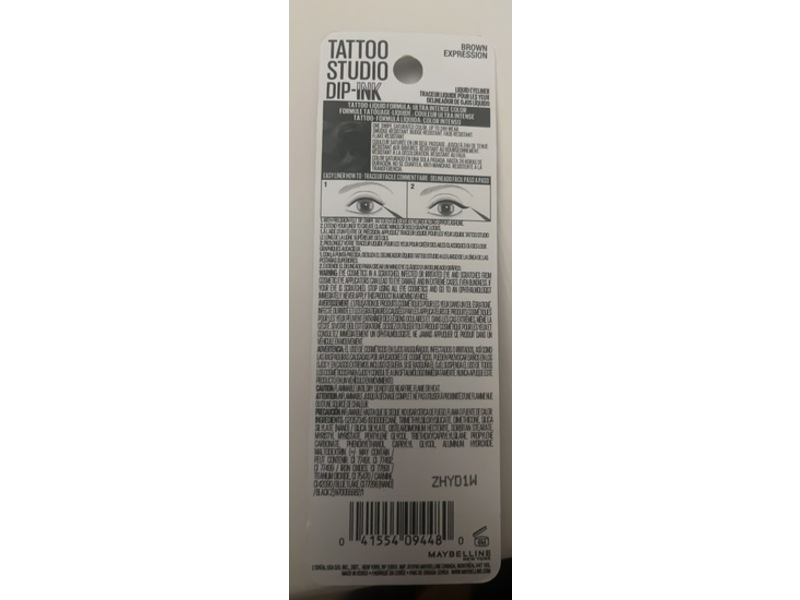 Maybelline New York Tattoo Studio Dip-Ink Liquid Eyeliner, 101 Brown Expression, 0.06 fl oz/2 mL