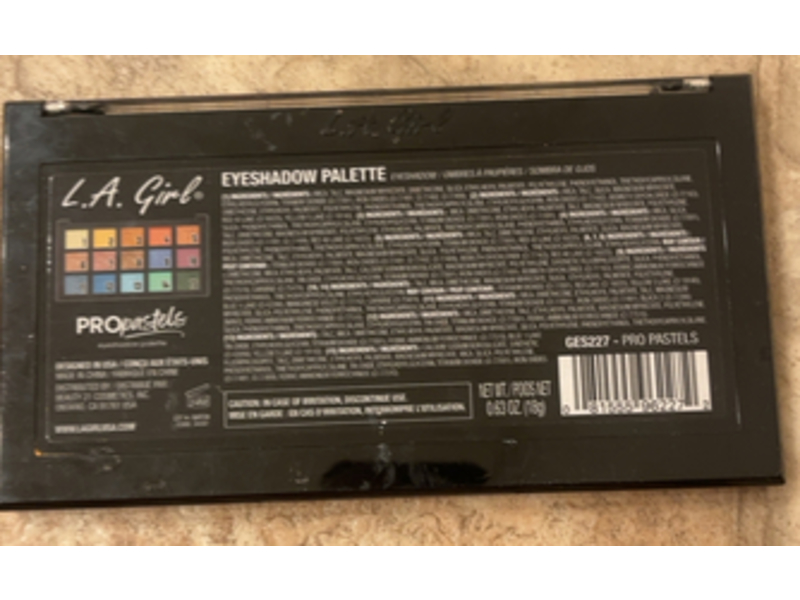 L.A. Girl Eyeshadow Palette, GES227 Pro Pastels, 0.63 oz/18 g