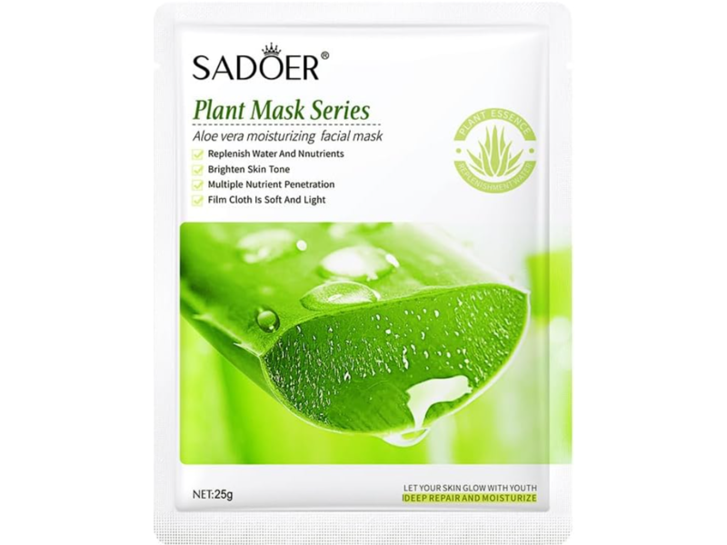 Sadoer Plant Mask Series Moisturizing Facial Mask, Aloe Vera, 25 g
